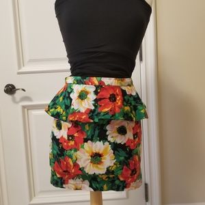 Floral Peplum Skirt